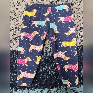 Carter's Navy Leggings with Multicolored Dachshund Dog Print